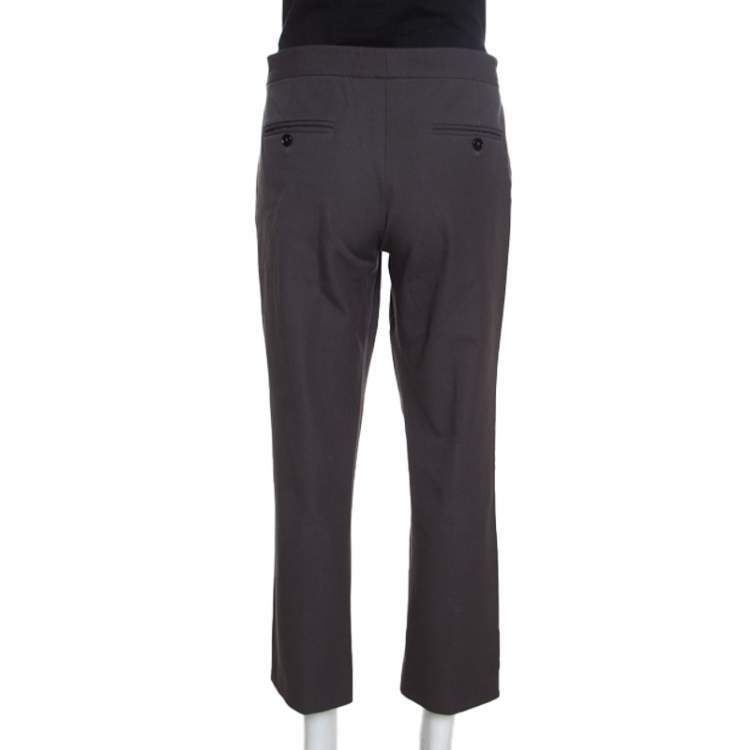 Pre Owned Joseph Grey Stretch Gabardine Queen Cropped Pants L