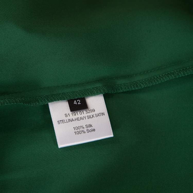 Pre Owned Joseph Green Silk Satin Stellina Wrap Dress L