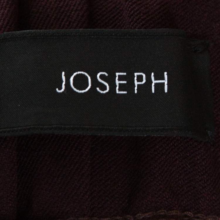 Pre Owned Joseph Burgundy Stretch Gabardine Leggings S