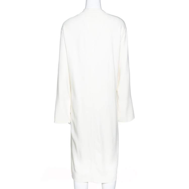 Pre Owned Joseph Off White Viscose Cady Eddie Tunic Dress M