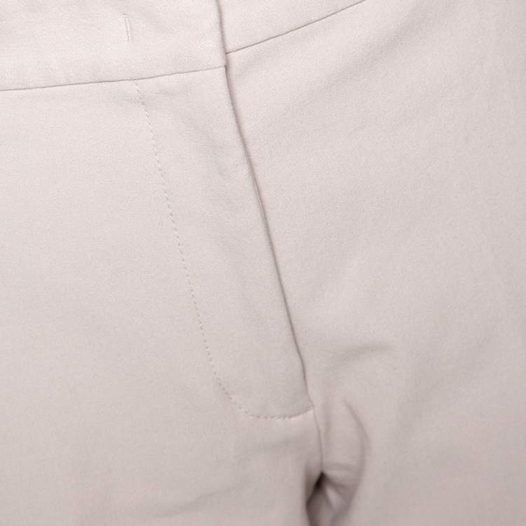 Pre Owned Joseph Ecru Stretch Gabardine Cropped Zoomy Trousers L