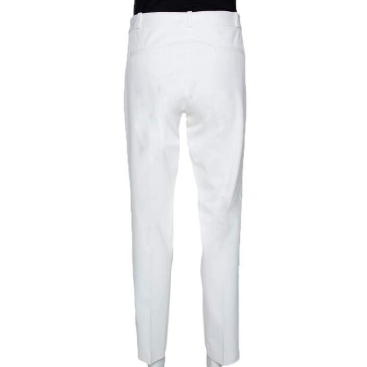Pre Owned Joseph White Stretch Gabardine Slim Fit New Eliston Trousers L