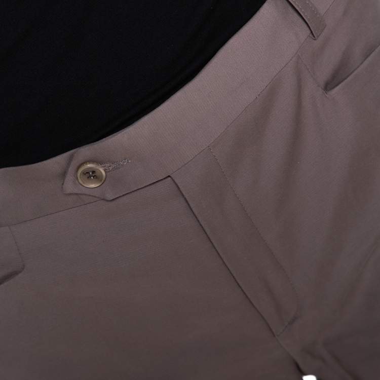 Pre Owned Joseph Taupe Stretch Cotton Straight Leg Pants M