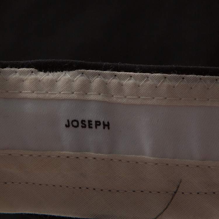 Pre Owned Joseph Black Stretch Cotton Straight Leg Pants M
