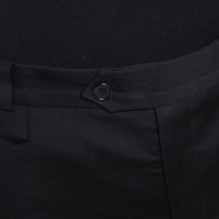 Pre Owned Joseph Black Stretch Cotton Straight Leg Pants M
