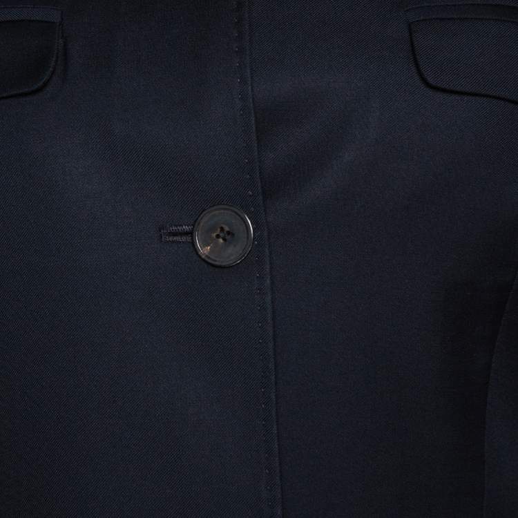 Pre Owned Joseph Black Wool Fizzy Super 100/Rocker Super 100 Pant Suit L