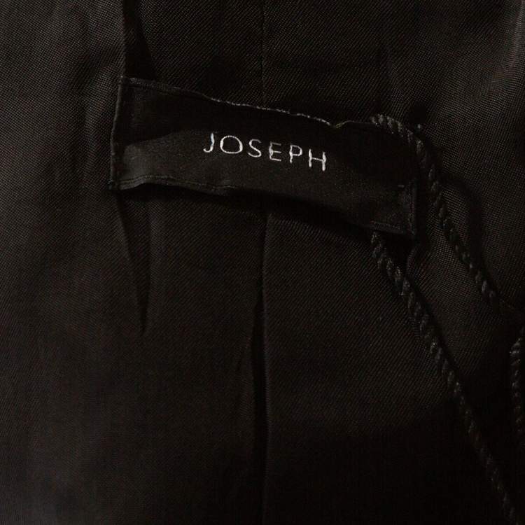 Pre Owned Joseph Black Wool Fizzy Super 100/Rocker Super 100 Pant Suit L