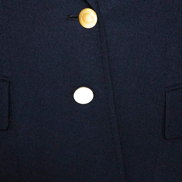 Pre Owned Joseph Navy Blue Wool Tailored Pant Suit S