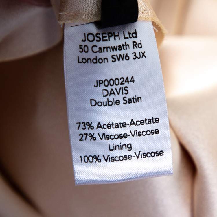 Pre Owned Joseph Cream Double Satin Davis A Line Top M