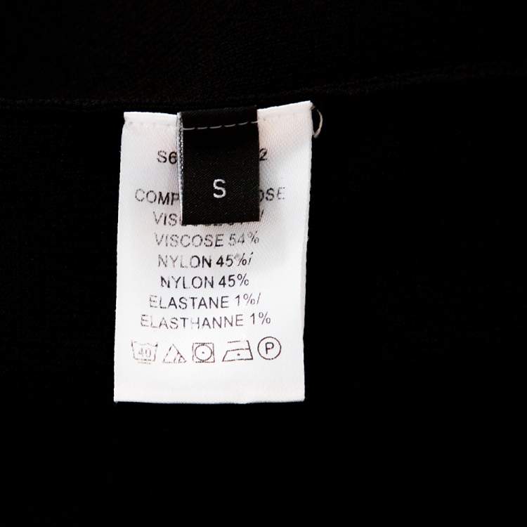 Pre Owned Joseph Black Rib Knit Open Back Fitted Dress S