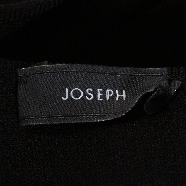 Pre Owned Joseph Black Rib Knit Open Back Fitted Dress S