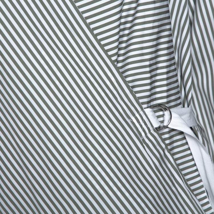 Pre Owned Joseph Sage Green Candy Striped Cotton Arran Wrap Top S