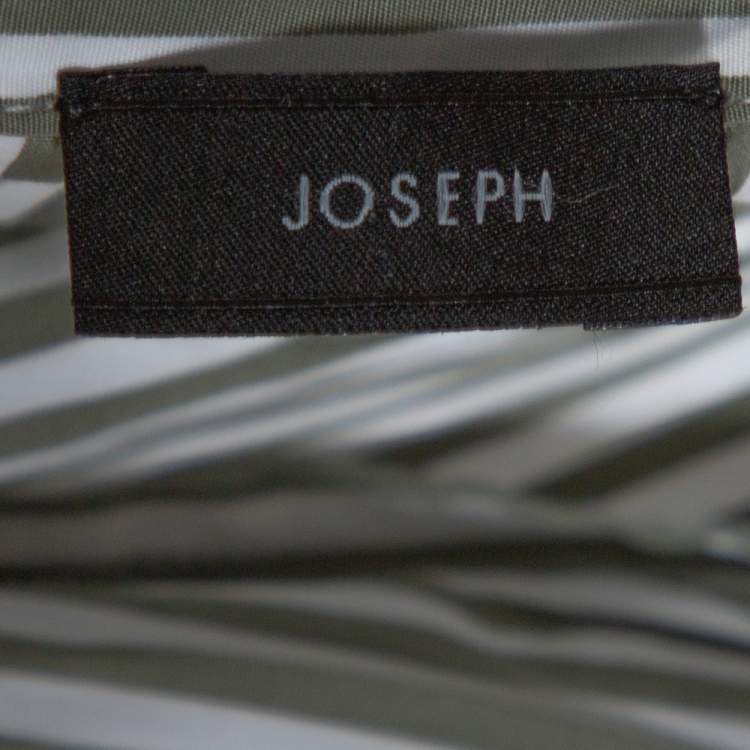 Pre Owned Joseph Sage Green Candy Striped Cotton Arran Wrap Top S
