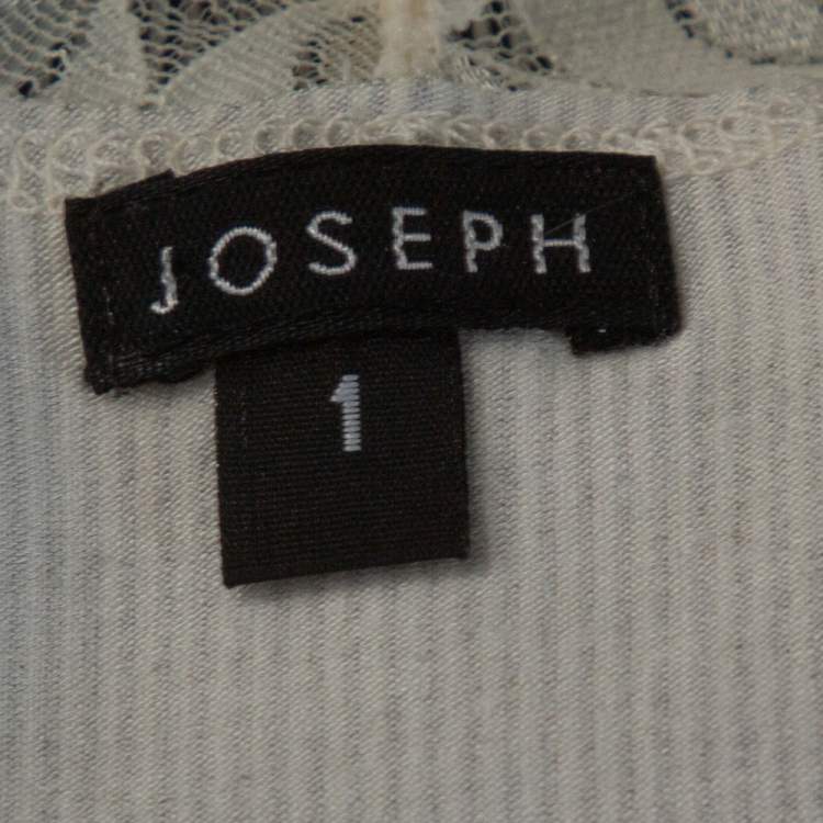 Pre Owned Joseph Monochrome Striped Knit Lace Trim Camisole Top XS