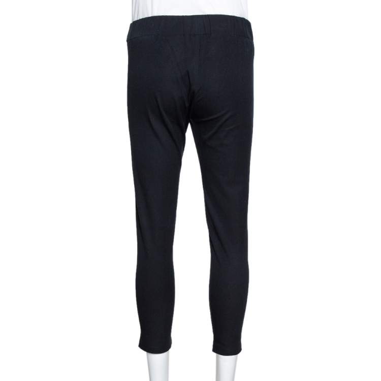 Pre Owned Joseph Black Stretch Light Gabardine Cropped Leggings S