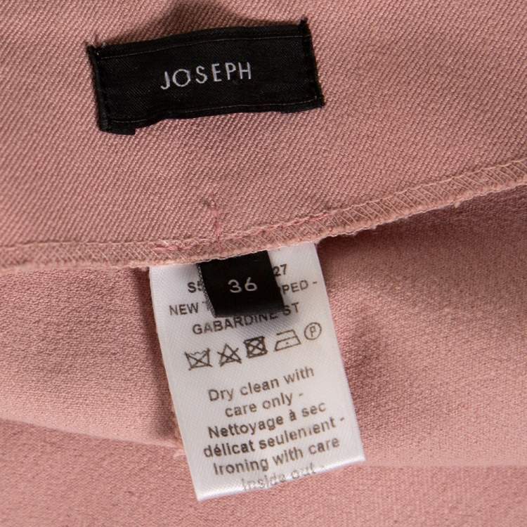 Pre Owned Joseph Light Pink Stretch Gabardine New Tony Cropped Trousers S