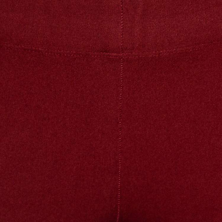 Pre Owned Joseph Burgundy Stretch Gabardine Leggings S