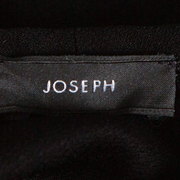 Pre Owned Joseph Black Stretch Crepe Raleigh V-Neck Top M