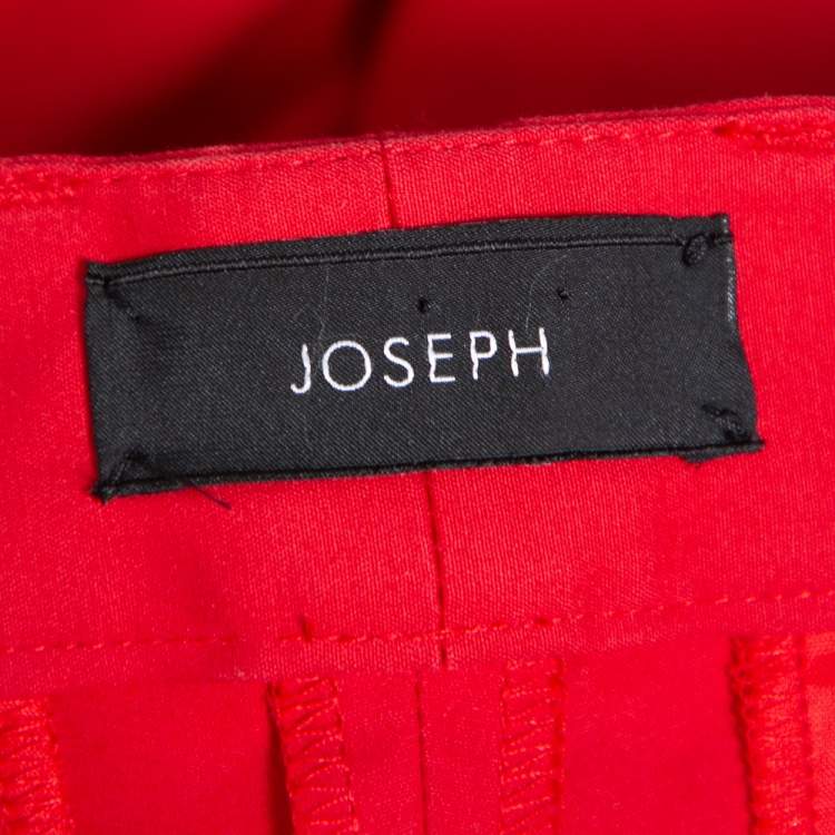 Pre Owned Joseph Red Cotton Slim Fit Cropped Trousers S