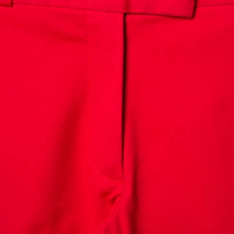 Pre Owned Joseph Red Cotton Slim Fit Cropped Trousers S