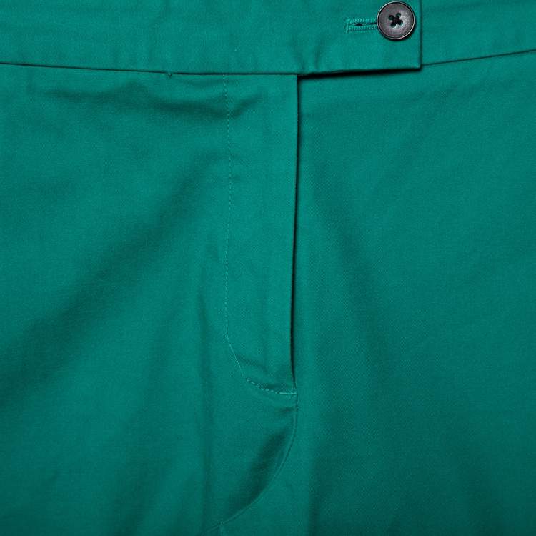 Pre Owned Joseph Green Stretch Cotton Cropped Quentin Pants S