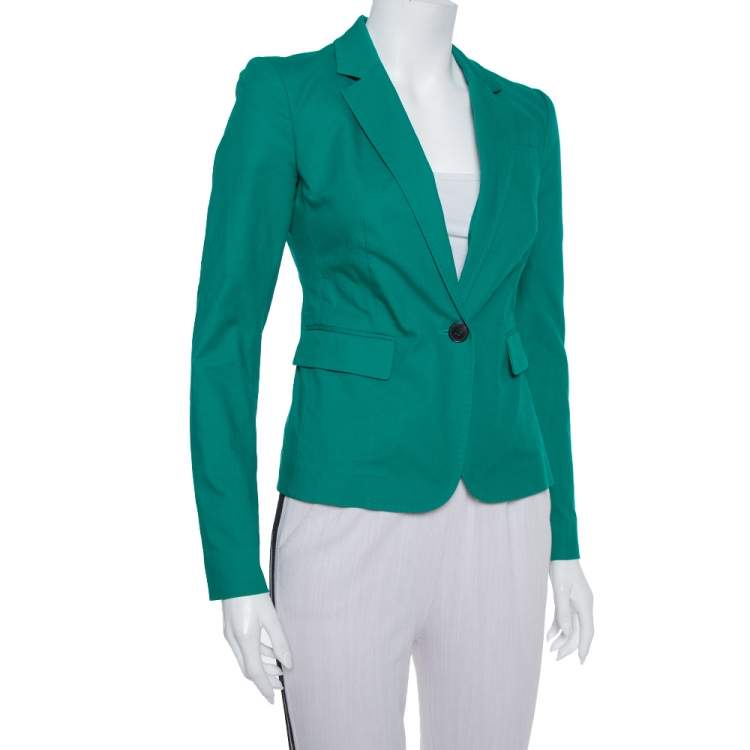 Pre Owned Joseph Green Stretch Cotton Watch Short Blazer S