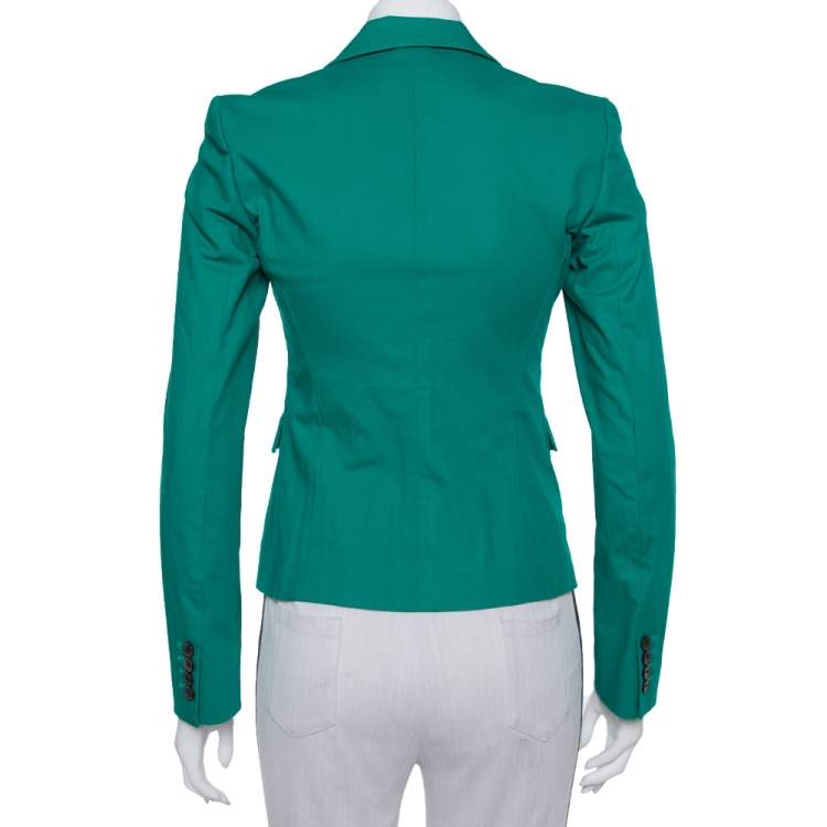 Pre Owned Joseph Green Stretch Cotton Watch Short Blazer S