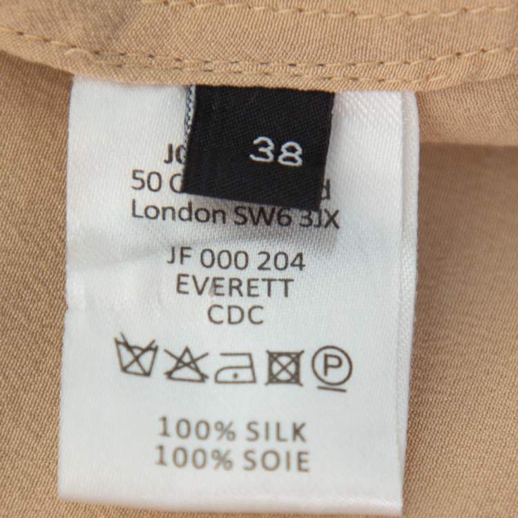 Pre Owned Joseph Beige Silk Oriental Neckline Everett Top M