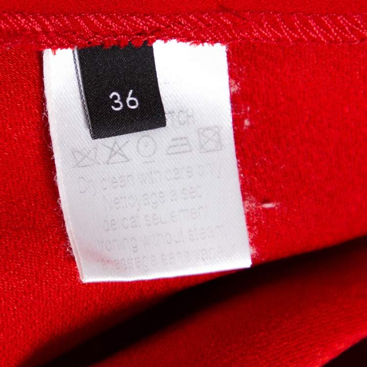 Pre Owned Joseph Red Crepe Paneled Skater Dress S