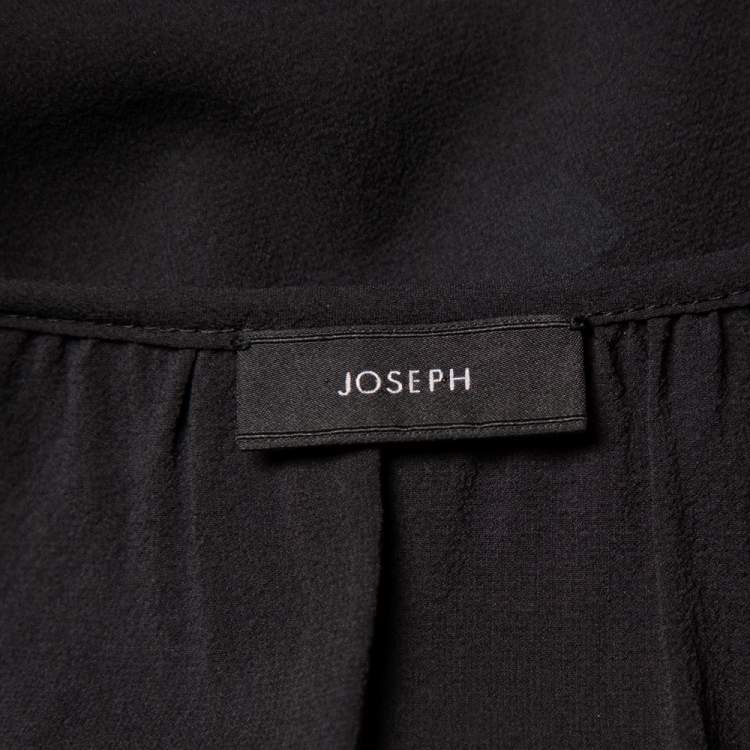 Pre Owned Joseph  Charcoal Grey Crepe Tie Detail Carlotta Blouse L