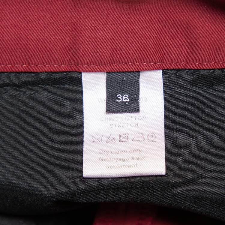 Pre Owned Joseph Burgundy Cotton Chino Pants S
