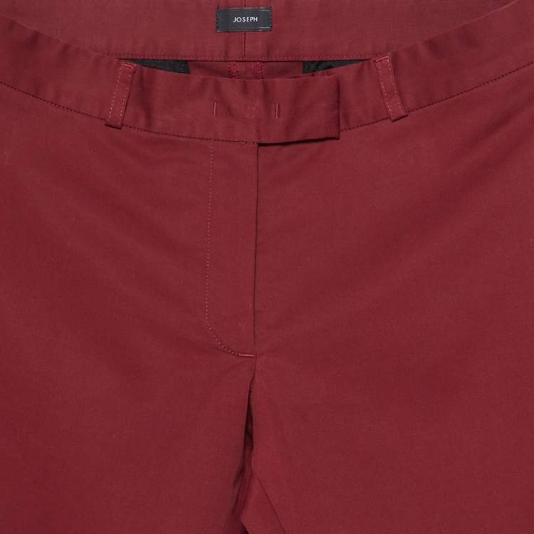 Pre Owned Joseph Burgundy Cotton Chino Pants S