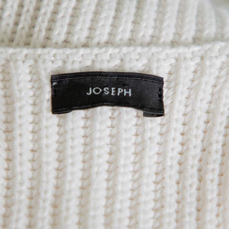 Pre Owned Joseph White Cable Knit Cotton Racer Back Detail Tank Top XS