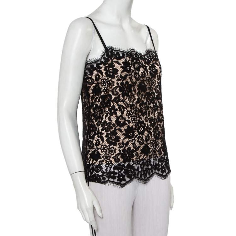 Pre Owned Joseph Black Lace Laure Camisole Top M