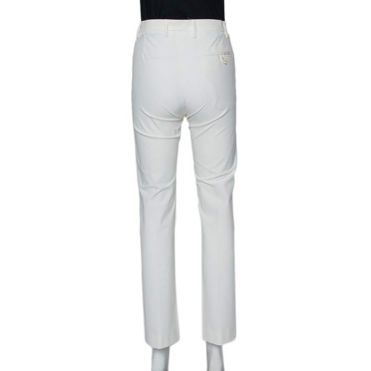 Pre Owned Joseph Cream Stretch Cotton Straight Leg Pants XS