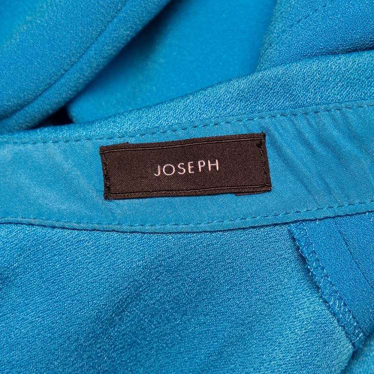 Pre Owned Joseph Blue Crepe Pleated Detail Sleeveless Top S