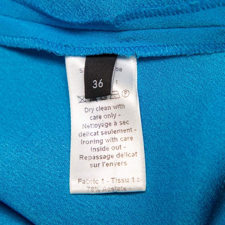 Pre Owned Joseph Blue Crepe Pleated Detail Sleeveless Top S