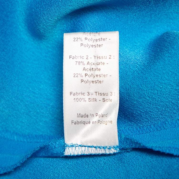 Pre Owned Joseph Blue Crepe Pleated Detail Sleeveless Top S