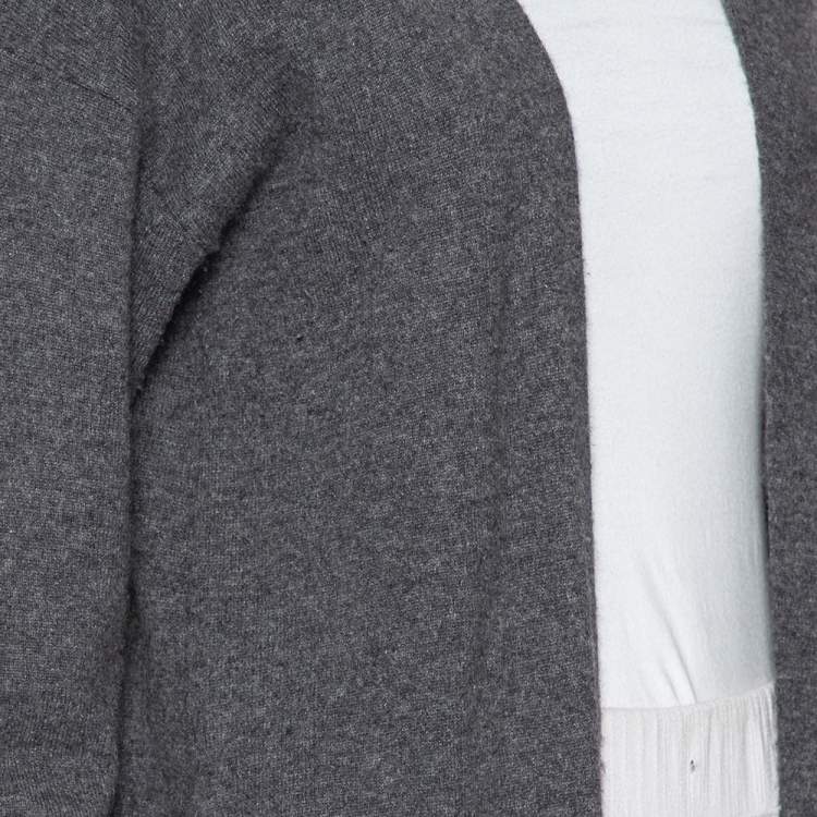 Pre Owned Joseph Dark Grey Cashmere Open Front Long Cardigan M