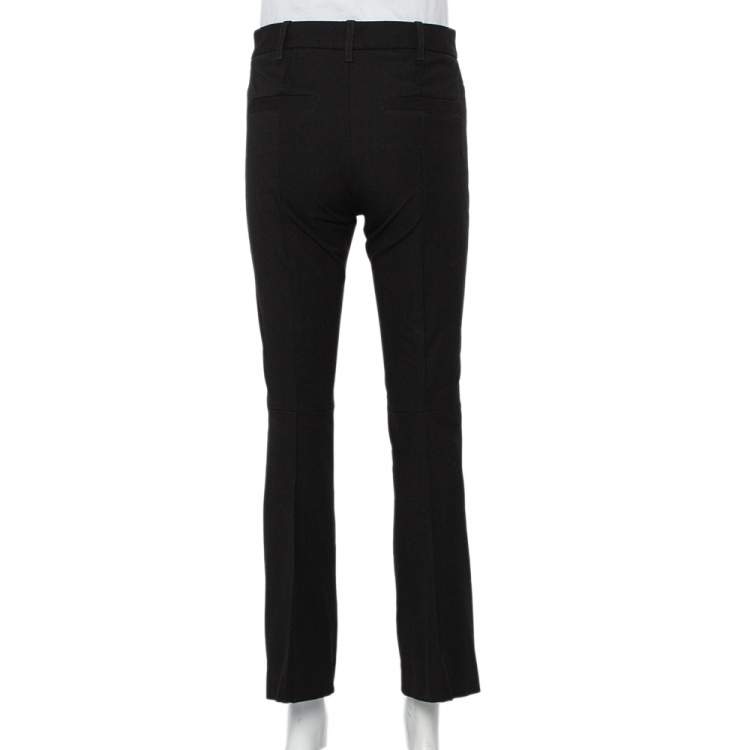 Pre Owned Joseph Black Stretch Cotton Paneled Flared Leg Zed Trousers M