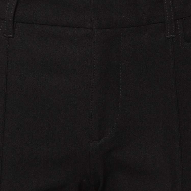 Pre Owned Joseph Black Stretch Cotton Paneled Flared Leg Zed Trousers M