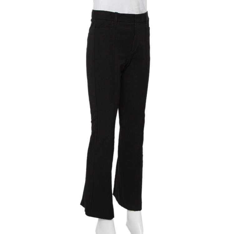 Pre Owned Joseph Black Stretch Cotton Paneled Flared Leg Zed Trousers M