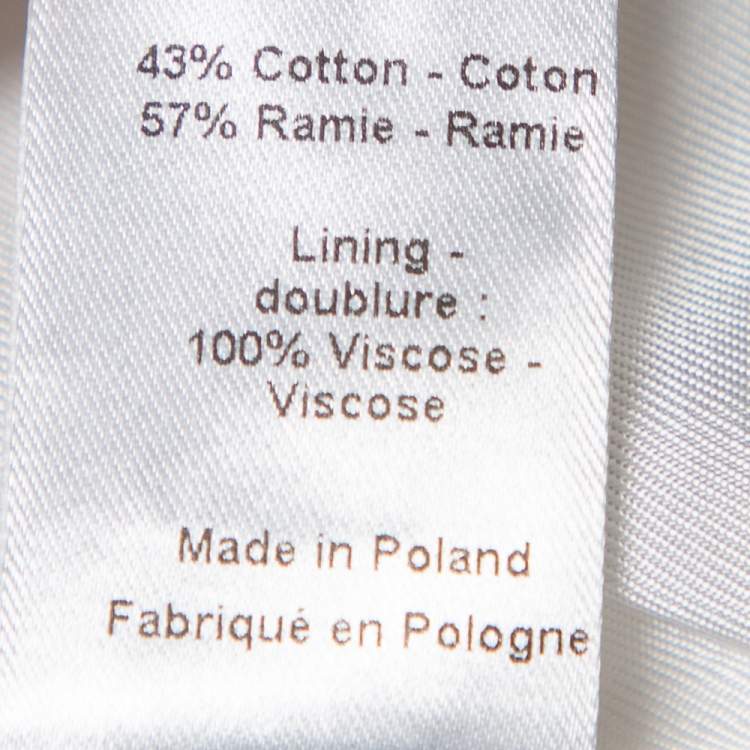 Pre Owned Joseph White Cotton & Ramie Double Breasted Yvette Blazer L