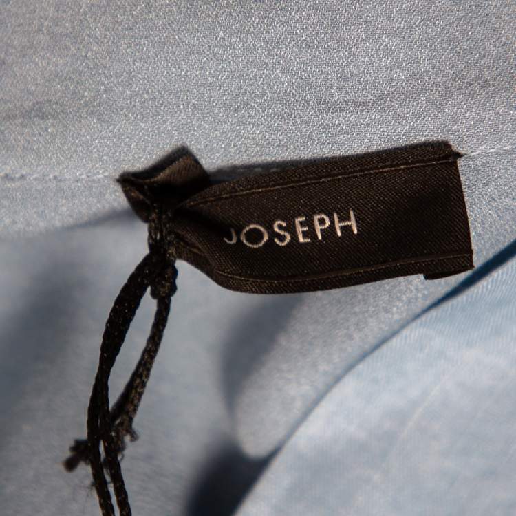 Pre Owned Joseph Blue Ramie Voile Georgette Heather Sheer Tunic M