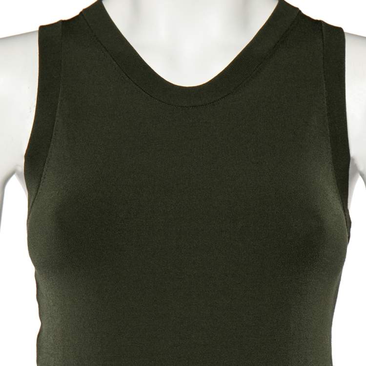 Pre Owned Joseph Military Green Knit Tank Top M