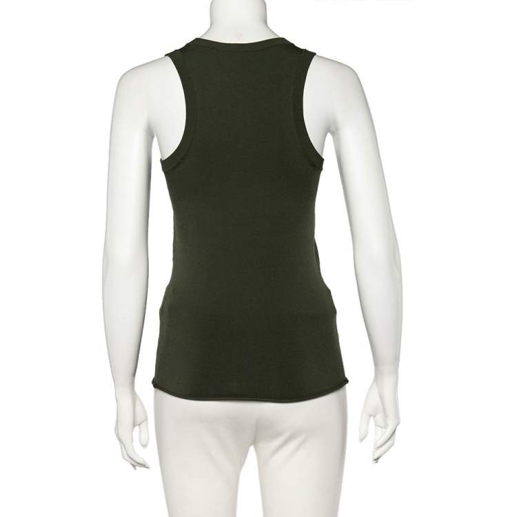 Pre Owned Joseph Military Green Knit Tank Top M