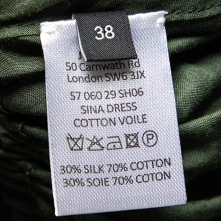 Pre Owned Joseph Dark Green Cotton And Silk Sina Dress M