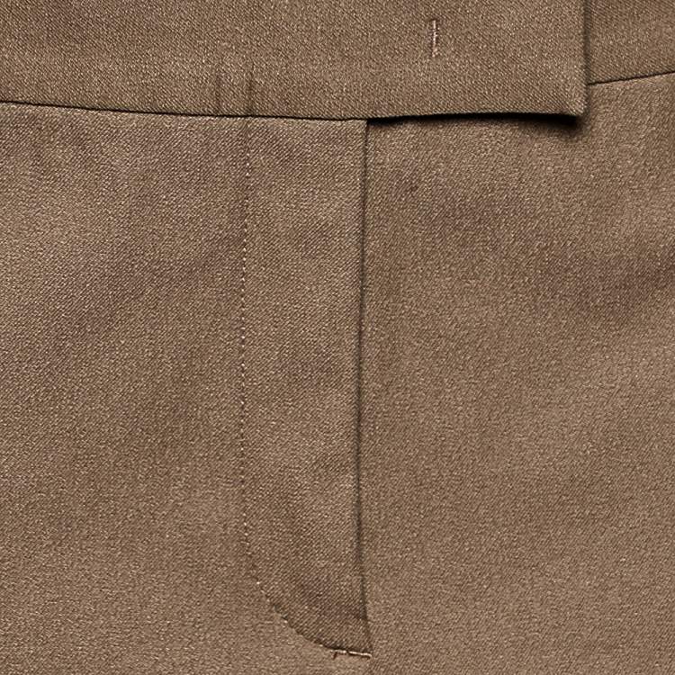 Pre Owned Joseph Brown Stretch Gabardine Finley Straight Fit Trousers M