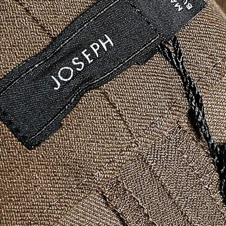 Pre Owned Joseph Brown Stretch Gabardine Finley Straight Fit Trousers M