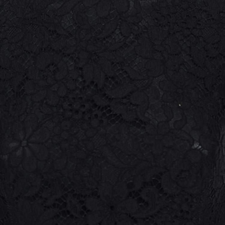 Pre Owned Joseph Black Lace Georgia Sheath Dress M